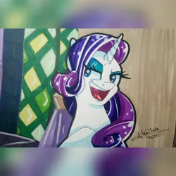 Size: 2173x2173 | Tagged: safe, derpibooru import, applejack, fluttershy, pinkie pie, rainbow dash, rarity, twilight sparkle, pony, unicorn, g4, element of generosity, horn, image, jpeg, mane six, marker drawing, raritober, sassy, screencap reference, solo, traditional art