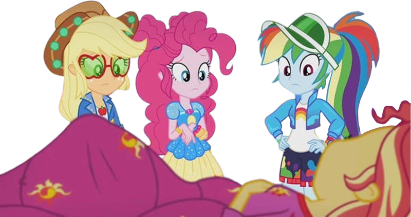 Size: 4480x2366 | Tagged: safe, derpibooru import, edit, edited screencap, editor:mrtoonlover83, screencap, applejack, pinkie pie, rainbow dash, sunset shimmer, g4, background removed, image, not a vector, png