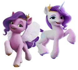 Size: 739x669 | Tagged: safe, artist:tankengine52, derpibooru import, pipp petals, rarity, pegasus, unicorn, g4, g5, horn, image, pipp and her heroine, png, simple background, transparent background