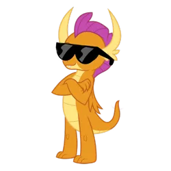 Size: 1290x1290 | Tagged: safe, artist:gaelgaming1, derpibooru import, smolder, dragon, g4, dragoness, female, image, png, simple background, solo, sunglasses, transparent background