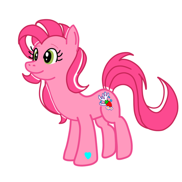 Size: 3024x3024 | Tagged: safe, artist:omegaridersangou, derpibooru import, strawberry reef, pony, g3, g4, closed mouth, female, g3 to g4, generation leap, image, png, simple background, smiling, solo, transparent background