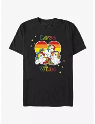 Size: 1091x1430 | Tagged: safe, derpibooru import, skydancer, sunlight (g1), earth pony, pegasus, pony, unicorn, g1, clothes, design, horn, image, png, rainbow flag, shipping fuel, shirt, shirt design, t-shirt, trio