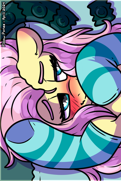 Size: 6002x9000 | Tagged: questionable, artist:sexygoatgod, derpibooru import, fluttershy, pegasus, pony, clothes, condom, condoms, female, image, pillow ponee, pillow ponee: issue 1, png, socks, stockings, thigh highs