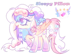 Size: 3448x2664 | Tagged: safe, artist:anno酱w, derpibooru import, oc, unofficial characters only, pegasus, pony, adoptable, base used, eyepatch, image, pillow, png, simple background, solo, starry wings, transparent background, wings