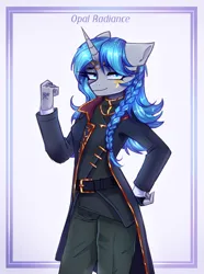 Size: 2229x3000 | Tagged: safe, artist:opal_radiance, derpibooru import, oc, oc:cork, anthro, pony, unicorn, horn, image, png, solo