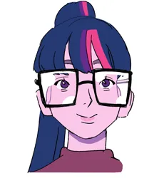 Size: 993x1080 | Tagged: safe, artist:ridovax, derpibooru import, sci-twi, twilight sparkle, human, equestria girls, g4, bust, female, image, jpeg, looking at you, ponytail, smiling, smiling at you, solo