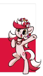 Size: 676x1196 | Tagged: safe, artist:brella, derpibooru import, oc, oc:poland, ponified, earth pony, pony, belly, bipedal, cropped, flag, image, nation ponies, national flag, png, poland, solo