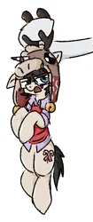 Size: 300x717 | Tagged: safe, artist:muffinz, derpibooru import, oc, oc:peppermint punch, ponified, unofficial characters only, earth pony, pony, annoyed, glasses, grabbed, hat, image, png, scout (tf2), simple background, solo, team fortress 2, white background