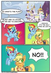 Size: 1640x2360 | Tagged: safe, artist:c0smicriff, derpibooru import, applejack, rainbow dash, earth pony, pegasus, pony, comic:a screwy reunion, g4, canterlot castle, comic, female, image, mare, png