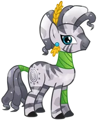 Size: 1488x1854 | Tagged: safe, artist:cloudy glow, derpibooru import, zecora, crystal pony, zebra, g4, alternate hairstyle, crystallized, ear piercing, earring, female, image, jewelry, laurel wreath, piercing, png, quadrupedal, simple background, solo, tail, tail wrap, transparent background, vector