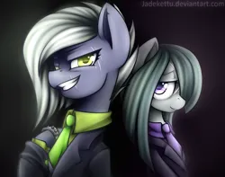 Size: 1300x1024 | Tagged: safe, artist:jadekettu, derpibooru import, limestone pie, marble pie, earth pony, pony, g4, bracelet, clothes, duo, female, gangster, grin, image, jewelry, mafia, mare, necktie, png, scar, smiling, suit