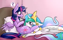 Size: 3080x1947 | Tagged: safe, artist:nyan-adopts-2000, derpibooru import, princess celestia, twilight sparkle, twilight sparkle (alicorn), alicorn, pony, g4, bed, blushing, book, crying, cute, cutelestia, female, image, lesbian, mare, png, puppy dog eyes, ship:twilestia, shipping, surprised, twiabetes, twilestia