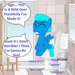 Size: 1580x1580 | Tagged: suggestive, artist:memeartboi, derpibooru import, ponified, pegasus, pony, g4, bathroom, but why, colt, eyes closed, foal, gritted teeth, grunt, grunting, gumball watterson, image, imminent flush, implied diarrhea, implied farting, implied pooping, implied wetting, indoors, male, onomatopoeia, pain, pegasus wings, png, pushing, sick, sitting, sitting on toilet, solo, sound effects, speech bubble, spread wings, struggle, struggling, suffering, teeth, text, the amazing world of gumball, toilet, toilet humor, toilet paper, trash can, ugh, uncomfortable, wings