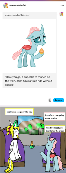 Size: 1180x3071 | Tagged: safe, artist:ask-luciavampire, derpibooru import, ocellus, oc, alicorn, changeling, pony, g4, ask, image, png, tumblr