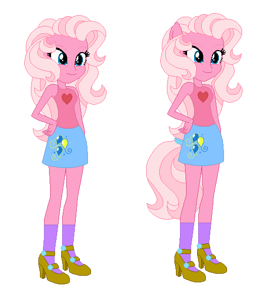 Size: 534x585 | Tagged: safe, artist:selenaede, artist:user15432, derpibooru import, pinkie pie (g3), human, equestria girls, g3, g4, base used, clothes, cutie mark, cutie mark on clothes, duality, equestria girls style, equestria girls-ified, g3 to equestria girls, g3 to g4, g3.5, g3.5 to g4, generation leap, hand on hip, high heels, image, png, ponied up, shoes, simple background, smiling, transparent background