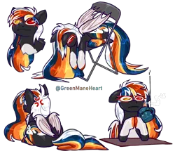 Size: 2756x2451 | Tagged: safe, artist:greenmaneheart, derpibooru import, oc, oc:primary shift, bat pony, pony, :i, chair, female, heterochromia, i mean i see, image, mare, png, solo