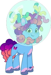 Size: 2713x3961 | Tagged: safe, derpibooru import, official, pony, unicorn, g5, my little pony: tell your tale, spoiler:g5, spoiler:my little pony: tell your tale, spoiler:tyts02e28, .ai available, .svg available, alternate hairstyle, braid, bubble, coral, enchantment under the sea, female, horn, image, mare, misty brightdawn, png, rebirth misty, simple background, smiling, solo, transparent background, vector