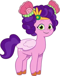 Size: 2807x3546 | Tagged: safe, derpibooru import, official, pipp petals, pegasus, pony, g5, my little pony: tell your tale, spoiler:g5, spoiler:my little pony: tell your tale, spoiler:tyts02e28, .ai available, .svg available, alternate hairstyle, diadem, enchantment under the sea, female, folded wings, image, jewelry, mare, png, regalia, simple background, smiling, solo, transparent background, unshorn fetlocks, vector, wings