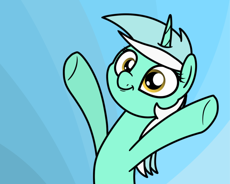 Size: 2048x1634 | Tagged: safe, artist:ewoudcponies, derpibooru import, lyra heartstrings, pony, unicorn, g4, bust, female, gradient background, hooves in air, horn, image, mare, png, smiling, solo