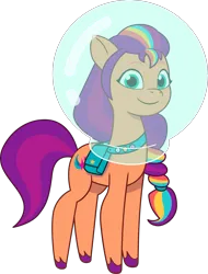 Size: 2857x3765 | Tagged: safe, derpibooru import, official, sunny starscout, earth pony, pony, g5, my little pony: tell your tale, spoiler:g5, spoiler:my little pony: tell your tale, spoiler:tyts02e28, .ai available, .svg available, bag, bubble, enchantment under the sea, female, image, mane stripe sunny, mare, png, saddle bag, simple background, smiling, solo, sunny's bag, transparent background, unshorn fetlocks, vector