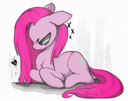 Size: 846x671 | Tagged: safe, artist:fr34kpet, derpibooru import, pinkie pie, earth pony, pony, g4, crying, female, image, jpeg, lying down, mare, pinkamena diane pie, prone, sad, solo