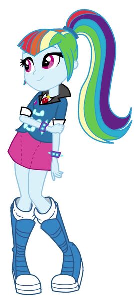 Size: 598x1334 | Tagged: safe, artist:iamsheila, derpibooru import, rainbow dash, sonata dusk, human, equestria girls, g4, boots, clothes, cute, female, gem, image, jpeg, palette swap, ponytail, recolor, shoes, siren gem, smiling, solo, sonata dusk's boots, sonatabetes, vector