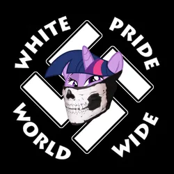 Size: 2048x2048 | Tagged: safe, editor:dpr, ponerpics import, twilight sparkle, pony, fascism, fascist, image, meme, mlpol, nazi, nazi symbol, png, siege mask, swastika, trollface, white lives matter, white power, wlm