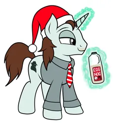 Size: 1366x1500 | Tagged: safe, artist:vomitvomiting, derpibooru import, oc, pony, christmas, clothes, hat, holiday, image, male, png, santa hat, simple background, solo, stallion, white background