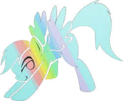 Size: 1779x1462 | Tagged: safe, artist:darkdoomer, rainbow dash, pegasus, pony, ass up, female, image, iwtcird, logo, looking at you, mare, meme, png, rainbooru, simple background, smiling, smirk, spread wings, transparent background, wings