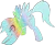 Size: 1779x1462 | Tagged: safe, artist:darkdoomer, rainbow dash, pegasus, pony, ass up, female, image, iwtcird, logo, looking at you, mare, meme, png, rainbooru, simple background, smiling, smirk, spread wings, transparent background, wings