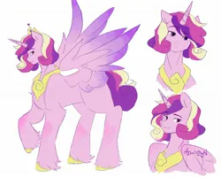 Size: 2048x1639 | Tagged: safe, artist:mikkybun, derpibooru import, princess cadance, alicorn, pony, g4, image, jpeg, male, prince bolero, raised hoof, rule 63, simple background, solo, spread wings, stallion, white background, wings