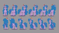 Size: 4096x2303 | Tagged: safe, derpibooru import, official, izzy moonbow, pony, unicorn, g5, my little pony: tell your tale, spoiler:g5, spoiler:my little pony: tell your tale, spoiler:tyts02e28, bracelet, enchantment under the sea, female, hat, horn, image, jewelry, mare, party hat, png, smiling, solo, toon boom, turnaround, unshorn fetlocks