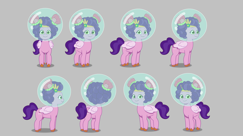 Size: 5760x3240 | Tagged: safe, derpibooru import, official, pipp petals, pegasus, pony, g5, my little pony: tell your tale, spoiler:g5, spoiler:my little pony: tell your tale, spoiler:tyts02e28, alternate hairstyle, bubble, diadem, enchantment under the sea, female, folded wings, image, jewelry, mare, png, regalia, smiling, solo, toon boom, turnaround, unshorn fetlocks, wings