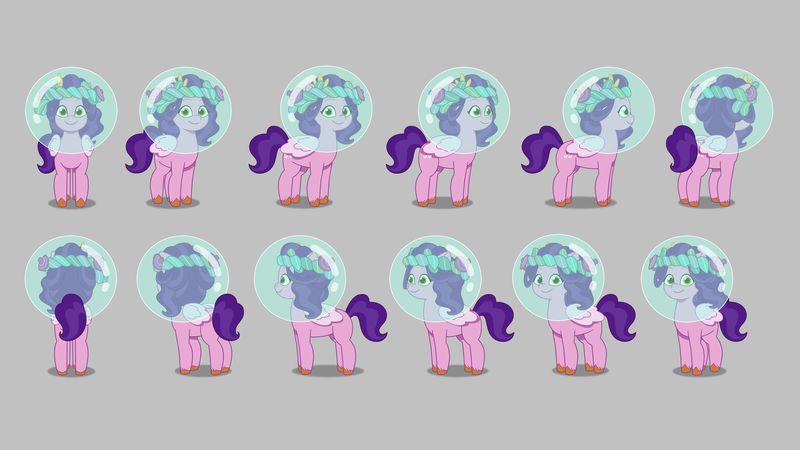 Size: 5806x3266 | Tagged: safe, derpibooru import, official, pipp petals, pegasus, pony, g5, my little pony: tell your tale, spoiler:g5, spoiler:my little pony: tell your tale, spoiler:tyts02e28, alternate hairstyle, bubble, diadem, enchantment under the sea, female, folded wings, image, jewelry, mare, png, regalia, smiling, solo, toon boom, turnaround, unshorn fetlocks, wings