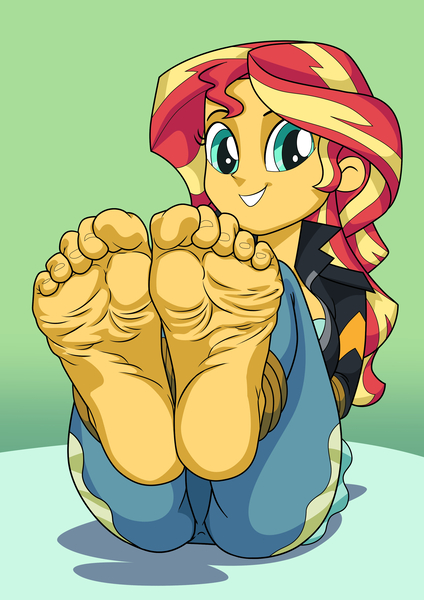 Size: 2480x3508 | Tagged: suggestive, artist:art-2u, derpibooru import, sunset shimmer, human, equestria girls, g4, ankle tied, arm behind back, bondage, bunset shimmer, butt, feet, feet tied, femsub, fetish, foot fetish, foot focus, image, jpeg, legs in air, looking at you, rope, rope bondage, smiling, soles, submissive, subset, tied up