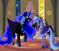 Size: 622x533 | Tagged: safe, artist:sapiredragon, derpibooru import, nightmare moon, princess luna, alicorn, pony, g4, banner, castle of the royal pony sisters, image, png, smiling