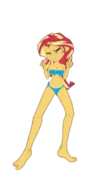 Size: 3120x5052 | Tagged: suggestive, derpibooru import, sunset shimmer, equestria girls, g4, alone, beautiful, bikini, breasts, busty sunset shimmer, clothes, cute, eyes closed, gritted teeth, image, jungle girl, legs, loincloth, nightmare, png, ripping clothes, scared, sexy, solo, stupid sexy sunset shimmer, swimsuit, teeth, torn clothes