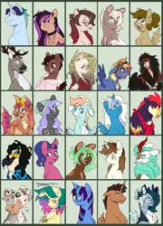 Size: 6900x9600 | Tagged: oc name needed, safe, artist:chub-wub, derpibooru import, part of a set, oc, oc:arigaa, oc:bed head, oc:casimir, oc:cloudy glow, oc:doodles, oc:dorm pony, oc:fjord, oc:fleurbelle, oc:minerva, oc:mochii madness, oc:moonlotus, oc:nova skylark, oc:omega, oc:orbit, oc:pandora, oc:piercing cry, oc:pone, oc:ribbi, oc:sandstorm, oc:stella artist, oc:tart cherry, oc:violet dream, ponified, unofficial characters only, alicorn, deer, deer pony, draconequus, earth pony, frog, frog pony, gryphon, hybrid, kirin, original species, pegasus, peryton, pony, reindeer, unicorn, g4, absurd resolution, alicorn oc, antlers, back scar, bags under eyes, bald face, band-aid on nose, bandaid, bandana, bangs, beak, beanie, beige coat, beige fur, big ears, big grin, black fur, black sclera, black tongue, blaze (coat marking), blue body, blue coat, blue eyes, blue fur, blue hair, blue mane, blue wingtips, body scar, bow, braid, braided ponytail, brown coat, brown eyes, brown mane, brown wingtips, bust, caribou, chest fluff, chest marking, choker, cigarette, clothes, coat, coat markings, colored antlers, colored ear fluff, colored ears, colored eartips, colored eyebrows, colored head, colored horn, colored horns, colored nose, colored pinnae, colored sclera, colored sketch, colored tongue, colored wings, colored wingtips, countershading, cream coat, cream fur, curly mane, cyan eyes, draconequus oc, ear fluff, ear markings, ear piercing, earring, earth pony oc, exposed bone, eye markings, eyebrows, eyebrows visible through hair, eyelashes, eyeshadow, facial markings, fangs, feather, feather in hair, female, female oc, floppy ears, flower, flower in hair, flowing mane, folded wings, freckles, frown, glasses, goggles, goggles on head, gradient coat, gradient mane, gradient pinnae, gradient wings, gray coat, gray eyes, gray wings, green eyes, green mane, green sclera, green wings, griffon oc, grin, hair accessory, hair bow, hair tie, hat, hatching (technique), head fluff, heart necklace, height difference, high, holding a flag, horn, horns, image, industrial piercing, interspecies offspring, jewelry, jpeg, kirin horn, kirin oc, leg markings, lidded eyes, light blue coat, long mane, long tongue, looking at you, looking back, magical lesbian spawn, makeup, male, male alicorn, male alicorn oc, male oc, mane accessory, mane tie, mare oc, mask, mohawk, monster, mouth hold, multicolored mane, multicolored wings, multicolored wingtips, narrowed eyes, neckerchief, necklace, nervous, next generation, nose piercing, nose ring, offspring, one eye closed, open mouth, parent:discord, parent:fluttershy, parent:spitfire, parent:tempest shadow, parents:discoshy, parents:tempestfire, partially open wings, pearl necklace, pegasus oc, physique difference, piercing, pigtails, pink coat, pink sclera, ponified oc, ponysona, ponytail, portrait, prehensile tongue, pride, pride flag, purple coat, purple eyes, purple eyeshadow, purple mane, purple wingtips, red eyes, red mane, reindeer oc, requested art, round glasses, scar, septum piercing, sharp teeth, shiny horns, short mane, sketch, small wings, smiling, smiling at you, smoking, snip (coat marking), speedpaint available, spread wings, stallion, stallion oc, star (coat marking), sternocleidomastoid, straight mane, striped mane, stripes, tall ears, tan coat, teal eyes, teal mane, teeth, three quarter view, three toned mane, tongue out, transgender pride flag, turned head, two toned hair, two toned mane, two toned wings, two toned wingtips, unamused, unicorn horn, unicorn oc, wall of tags, wavy mane, white coat, white mane, white wings, wicks, wing markings, wing stripes, wings, wings down, wink, yellow eyes, youtube link in the description, youtube link in the source