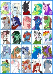 Size: 1437x2000 | Tagged: oc name needed, safe, artist:chub-wub, derpibooru import, oc, oc:acela, oc:arcane thunder, oc:discreet breeze, oc:gib, oc:healthy light, oc:jazzle dazzle, oc:jlipper, oc:kahonga, oc:kaleidosplash, oc:nightlight charm, oc:pawlitan swirl, oc:rose, oc:spark, oc:storm dasher, oc:sureibu, oc:swift stride, oc:terra, oc:terraform soul, oc:toasty valentine, oc:vecies, oc:viva mamba, oc:volcanic, unofficial characters only, alicorn, bat pony, bird, cat, cat pony, changedling, changeling, chimera, chimera pony, cockatiel, deer, deer pony, dracony, dragon, hybrid, kirin, opossum, original species, pegasus, pony, undead, vampire, vampony, zebra, alicorn oc, angry, antlers, armor, bald face, bandana, bat pony oc, bat wings, beard, bell, bell collar, big ears, big grin, black and white mane, black body, black wingtips, blaze (coat marking), blonde mane, blue body, blue coat, blue eyes, blue hair, blue mane, blue sclera, blue wings, blush lines, blushing, bobcut, braid, braided ponytail, brown mane, carapace, changedling oc, changeling oc, chest fluff, chin fluff, choker, claws, clothes, coat markings, collar, colored antlers, colored ears, colored eyebrows, colored horn, colored horns, colored horntip, colored pinnae, colored sclera, colored sketch, colored wings, colored wingtips, curved horn, d20, dracony oc, ear tufts, excited, eye markings, eye scar, eyebrows, eyebrows visible through hair, eyelashes, eyeshadow, facial hair, facial markings, facial scar, fangs, feathered wings, female, female oc, femboy, feminine stallion, flat cap, floppy ears, flower, flower in hair, freckles, frown, girly, glasses, gradient mane, gradient wings, gradient wingtips, gray coat, gray eyes, gray wings, gray wingtips, green coat, green eyes, green mane, green sclera, green sweater, green wingtips, grin, group, hair accessory, hair tie, hairclip, hat, hatching (technique), height difference, horn, horn ring, horns, hybrid oc, image, jester, jester hat, jewelry, jpeg, kirin horn, kirin oc, lace collar, lavender coat, lavender eyes, lidded eyes, light blue coat, light pink coat, long ears, long mane, long mane male, long tongue, looking back, looking down, makeup, male, male oc, mane accessory, mane tie, mare, mare oc, multicolored hair, multicolored mane, multicolored wings, muscles, muscular male, narrowed eyes, neckerchief, no pupils, not rainbow dash, one eye closed, open mouth, open smile, orange coat, orange eyes, orange sclera, orange wingtips, partially open wings, pauldron, pegasus oc, pet bird, physique difference, pink coat, pink eyes, pink eyeshadow, pink wings, ponysona, ponytail, pouting, profile, purple coat, purple eyes, purple fur, purple sclera, purple wings, rainbow hair, rainbow wings, rainbow wingtips, raised eyebrow, red eyes, red mane, red scarf, requested art, ring, ringlets, round glasses, ruff (clothing), scar, scared, scarf, shaggy mane, sharp teeth, short hair, sketch, slit pupils, small wings, smiling, speedpaint available, spiky mane, stallion, stallion oc, star mark, stars, sternocleidomastoid, striped, stripes, sweater, swirls, swirly markings, teal eyes, teal hair, teal mane, teeth, thick eyebrows, three quarter view, tied mane, tongue out, turned head, turtleneck, turtleneck sweater, two toned mane, two toned wings, vampony oc, vest, wall of tags, white coat, white eyes, white mane, white wingtips, wing claws, wing hands, wings, worried, yellow eyes, youtube link in the description, youtube link in the source, zebra oc