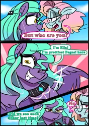 Size: 1240x1754 | Tagged: safe, artist:jully-park, derpibooru import, oc, oc:charlotte parker, oc:ella evans, earth pony, pegasus, pony, comic:how i meet my chaotic friends, comic, image, png