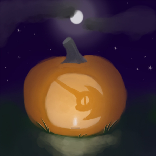 Size: 800x800 | Tagged: safe, artist:slamjam, derpibooru import, nightmare moon, g4, cloud, dark clouds, drawthread, full moon, halloween, holiday, image, jpeg, moon, night, nightmare night, pumpkin, silhouette