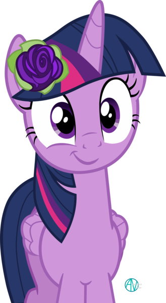 Size: 1600x2914 | Tagged: safe, alternate version, artist:arifproject, derpibooru import, twilight sparkle, twilight sparkle (alicorn), alicorn, pony, g4, ppov, cute, female, flower, flower in hair, folded wings, image, mare, my little pony, png, rose, simple background, smiling, smirk, smirk pone collection, solo, transparent background, twiabetes, vector, wings