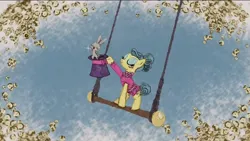 Size: 1280x720 | Tagged: safe, derpibooru import, screencap, trapeze star, pony, rabbit, g4, animal, image, peek behind the boutique, png, rarity's peek behind the boutique