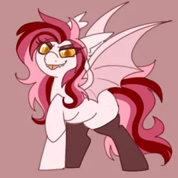 Size: 600x600 | Tagged: safe, artist:puppie, derpibooru import, oc, oc:cherry thrill, unofficial characters only, bat pony, pony, bat wings, clothes, female, golden eyes, image, looking at you, mare, messy mane, png, socks, solo, solo female, wings