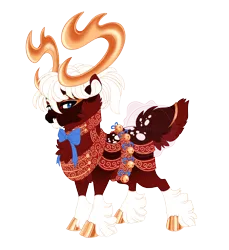 Size: 4766x5197 | Tagged: safe, artist:gigason, derpibooru import, oc, oc:nutcracker march, deer, reindeer, absurd resolution, image, male, png, simple background, solo, transparent background