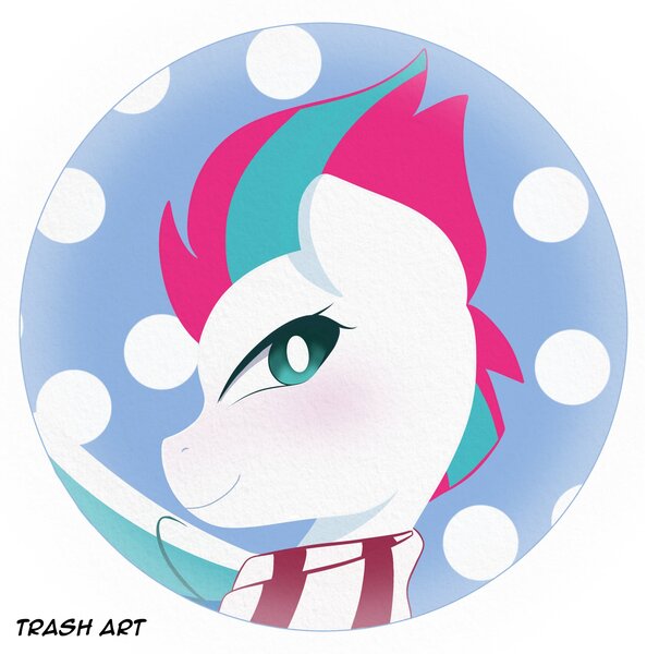 Size: 2028x2048 | Tagged: safe, artist:eltrash_art6, derpibooru import, zipp storm, pegasus, pony, g5, adorazipp, blushing, christmas, clothes, cute, female, holiday, icon, image, jpeg, mare, scarf, snow, solo