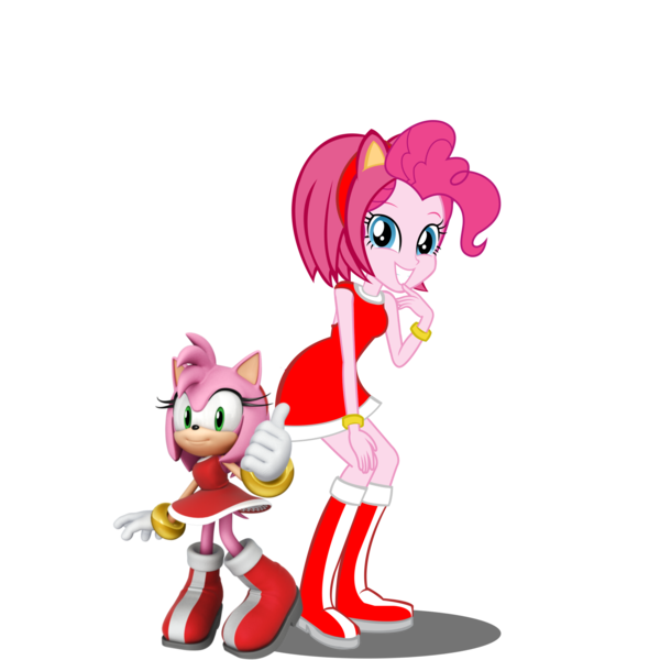 Size: 2048x2048 | Tagged: safe, artist:kalel156, derpibooru import, pinkie pie, hedgehog, human, equestria girls, g4, amy rose, clothes, cosplay, costume, female, image, png, simple background, sonic the hedgehog (series), transparent background