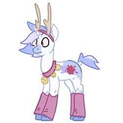 Size: 2000x2000 | Tagged: safe, artist:chromatail, derpibooru import, oc, oc:chroma tail, unicorn, antlers, clothes, collar, headband, hearth's warming, horn, image, jingle bells, png, reindeer antlers, socks, stockings, thigh highs, wishiehoof