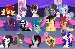 Size: 1280x840 | Tagged: safe, artist:6hellboy9, derpibooru import, oc, oc:danzei animation jora, oc:kesha, oc:lychee, oc:sweetieck dreams, oc:tweek, unofficial characters only, earth pony, pegasus, pony, unicorn, g4, butt, colored hooves, cute, eyelashes, female, filly, flower, foal, hooves, horn, image, jpeg, mare, not sweetie belle, orange eyes, outdoors, plot, smiling, tail, two toned mane, two toned tail, unicorn horn