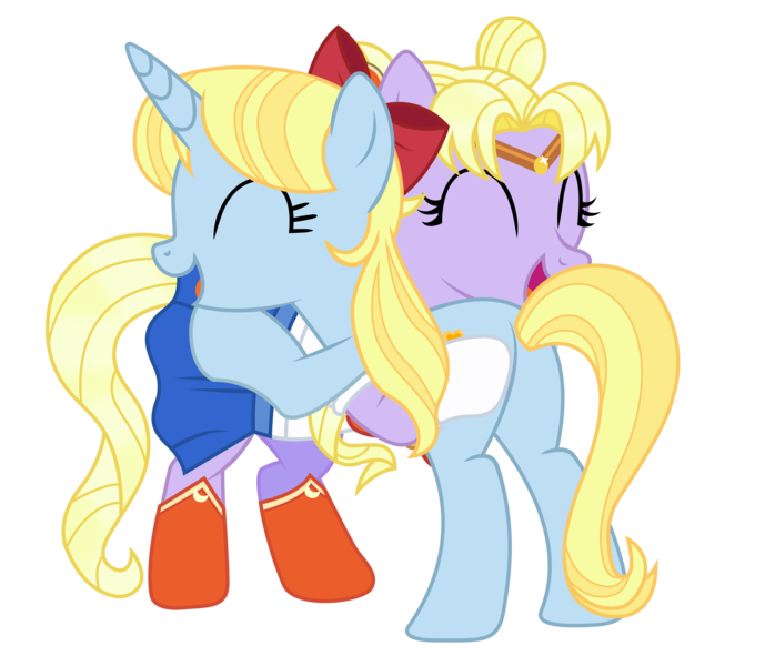 Size: 6932x5956 | Tagged: safe, derpibooru import, celena, ponified, earth pony, pony, unicorn, g4, butt, horn, image, love melody (g4), plot, png, sailor moon, sailor moon (series), sailor venus